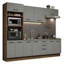 Ver imagem 3 de Armário de Cozinha Completa 270cm Rustic/Cinza Agata Madesa 01