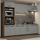 Ver imagem 1 de Armário de Cozinha Completa 270cm Rustic/Cinza Agata Madesa 01