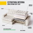 Ver imagem 5 de Sofá Volt de Canto 3,17m X 3,17m em Veludo Império Off White - Home Mobily