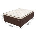 Ver imagem 3 de Cama Box Casal Colchão Magnético Massageador Omega 138x188x26cm Marrom
