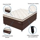 Ver imagem 4 de Cama Box Casal Colchão Magnético Massageador Omega 138x188x26cm Marrom