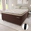 Ver imagem 1 de Cama Box Casal Colchão Magnético Massageador Omega 138x188x26cm Marrom