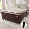 Cama Box Casal Colchão Magnético Massageador Omega 138x188x26cm Marrom - 1