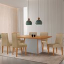 Ver imagem 1 de Mesa de Jantar Diane 180cm Tampo Mdf Laminado com 6 Cadeiras Lisboa Moderna Mobília