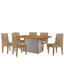 Ver imagem 2 de Mesa de Jantar Diane 180cm Tampo Mdf Laminado com 6 Cadeiras Lisboa Moderna Mobília