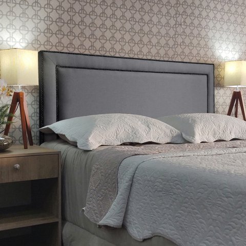 Cabeceira Queen Estofada Sevilha Diamond 2 Linho Cinza 160 X 60 Rbl