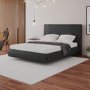 Ver imagem 1 de Cama Moderna Aspen Queen Box com Cabeceira Estofada Base Flutuante Pu Preto G99 - Gran Belo