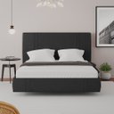 Ver imagem 7 de Cama Moderna Aspen Queen Box com Cabeceira Estofada Base Flutuante Pu Preto G99 - Gran Belo