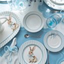 Ver imagem 2 de Prato de Sobremesa Laços de Páscoa Azul Alleanza