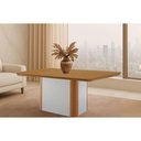 Ver imagem 4 de Sala Jantar Mesa Pietá Tampo Curvo 120cm+4 Cadeiras Dakota Madeira Naturale/off White - Capuccino/