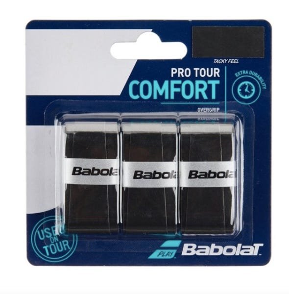 Overgrip Babolat Pro Tour Comfort - 3 Unidades Preto