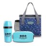 Bolsa Térmica Lanche com Marmita Colher e Garrafa Kit Fitness - Azul - 4