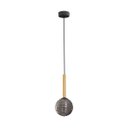 Ver imagem 1 de Pendente Eloa ZR136 Madeira Smoky Globo Vidro 15cm + G9 BF Starlux ST2603