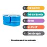 Marmita Lanche Escolar Criança Pote Colher E Garfo - Azul - Animais - 5