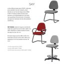 Ver imagem 2 de Longarina Sky com 3 Lugares Assento Courino Base Metalica Preta - 54838