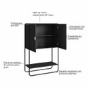 Ver imagem 7 de Balcão Bar 2 Portas 90cm Orgânico Pé Metal Luna Preto/Nero