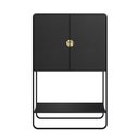 Ver imagem 6 de Balcão Bar 2 Portas 90cm Orgânico Pé Metal Luna Preto/Nero