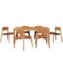 Ver imagem 2 de Mesa de Jantar 6 Lugares 180cm com 06 Cadeiras Madeira Maciça Dunia F06 Rústico Claro - Lyam Decor