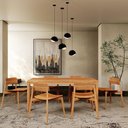 Ver imagem 3 de Mesa de Jantar 6 Lugares 180cm com 06 Cadeiras Madeira Maciça Dunia F06 Rústico Claro - Lyam Decor