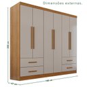 Ver imagem 5 de Guarda-Roupa Casal Modulado 11 Portas 4 Gavetas Alemanha Bege/Cinamomo/Off-White