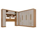 Ver imagem 2 de Guarda-Roupa Casal Modulado 11 Portas 4 Gavetas Alemanha Bege/Cinamomo/Off-White