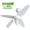 Kit 2 Ventiladores de Teto Inverter Wind Branco com Controle Remoto Bivolt E-27 Ventisol - 2