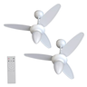 Kit 2 Ventiladores de Teto Inverter Wind Branco com Controle Remoto Bivolt E-27 Ventisol - 1