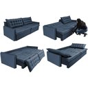 Ver imagem 7 de Sofá Sem Caixa Retrátil e Reclinável 1,75m Cama inBox Versátil Suede Velusoft Azul