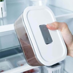 Kit 4 Potes de Vidro Branco Hermético 725ml Fresh Lock Marmita Comida ou - 4