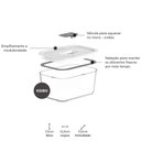 Ver imagem 2 de Kit 4 Potes de Vidro Branco Hermético 725ml Fresh Lock Marmita Comida ou