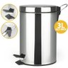 Lixeira Inox 3 Litros Pedal Cesto Lixo Removivel Prateado Banheiro Cozinha Multiuso 3l Luxo Vintage - 3