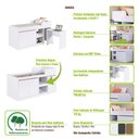 Ver imagem 7 de Cama Multifuncional Solteiro com Escrivaninha 2 Portas 1 Gaveta CJ6080 190cm Branco - Art In Móveis