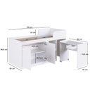 Ver imagem 6 de Cama Multifuncional Solteiro com Escrivaninha 2 Portas 1 Gaveta CJ6080 190cm Branco - Art In Móveis