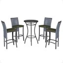 Ver imagem 1 de Mesa Bistro e 4 Banquetas Roma Preta Corda Náutica 13 Trama Original