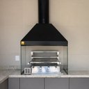 Ver imagem 2 de Churrasqueira Gourmet 100cm Preta com Suporte L e Motor – Grelha Aramada
