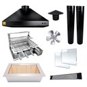 Ver imagem 1 de Churrasqueira Gourmet 100cm Preta com Suporte L e Motor – Grelha Aramada