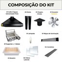 Ver imagem 3 de Churrasqueira Gourmet 100cm Preta com Suporte L e Motor – Grelha Aramada