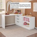 Ver imagem 7 de Penteadeira com Cômoda com 3 Gavetas e 2 Nichos American Branco