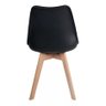 Kit 4 Cadeiras de Jantar Saarinen Leda Tulipa Base Wood Madeira Maciça com Estofado em Couro Preto - 5