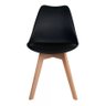 Kit 4 Cadeiras de Jantar Saarinen Leda Tulipa Base Wood Madeira Maciça com Estofado em Couro Preto - 3