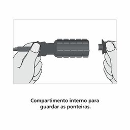 Chave de Fenda com Ponteiras Removiveis 6 Peças Azul Basic T - 5