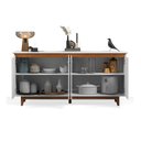 Ver imagem 5 de Buffet Flow 4 Portas Branco para Sala de Jantar com Design Moderno e Amplo Espaço Interno