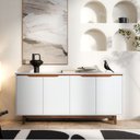 Ver imagem 3 de Buffet Flow 4 Portas Branco para Sala de Jantar com Design Moderno e Amplo Espaço Interno