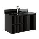Ver imagem 4 de Gabinete Ripado Vision 80cm Preto com Bancada de Vidro