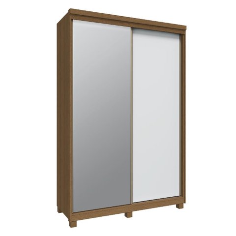 Guarda Roupa Solteiro 2 Portas de Correr Espelho Rimo New Honduras - Jequitibá/branco
