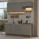 Ver imagem 1 de Armário de Cozinha Compacta 180 Cm Rustic/cinza Vik Madesa