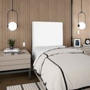 Ver imagem 2 de Cabeceira Estofada Solteiro Luna 90cm Suede Branco