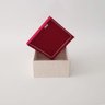 Caixa Organizadora em MDF Decorada Tecido Bege e Vermelho Quadrada 16x16x8 - 1
