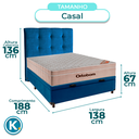 Ver imagem 2 de Cama Box Bau + Colchão Casal Ortobom Molas Ensacadas Airtech + Cabeceira Estofada
