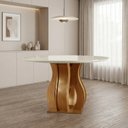 Ver imagem 1 de Mesa de Jantar Redonda 4 Lugares MDF/MDP Nuance Castanho Cinamomo/Off White Casuá